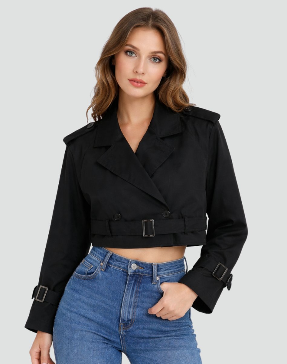 Olivia | Eleganter kurzer taillierter Trenchcoat