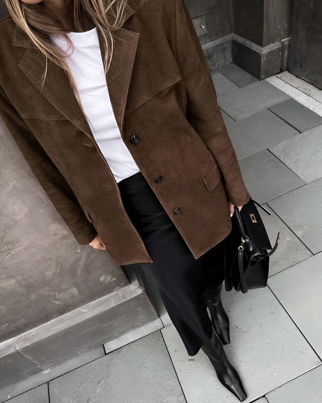 Jessika | Blazer in camoscio lussuoso e raffinato