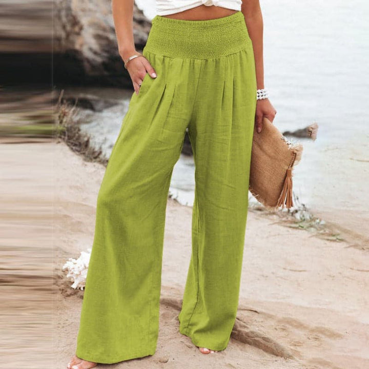 Freya | Luftige und elegante Hose aus Baumwoll-Leinen-Mischung mit weitem Bein