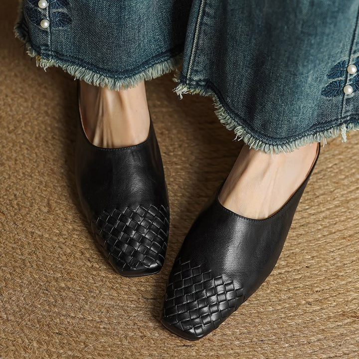 Grace | Mule eleganti e senza tempo in vera pelle intrecciata