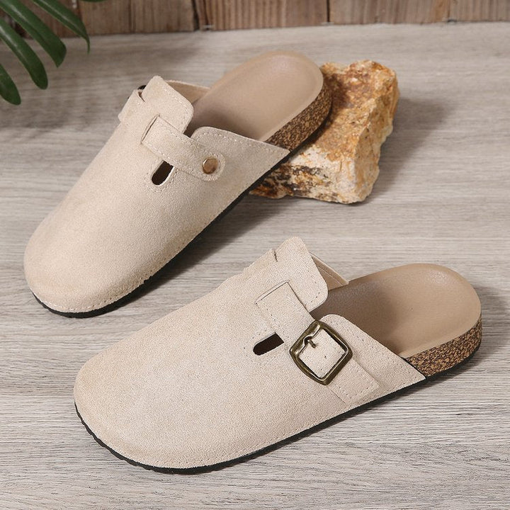 Aurelia | Mules confortables en daim à boucle, à enfiler, pour femme