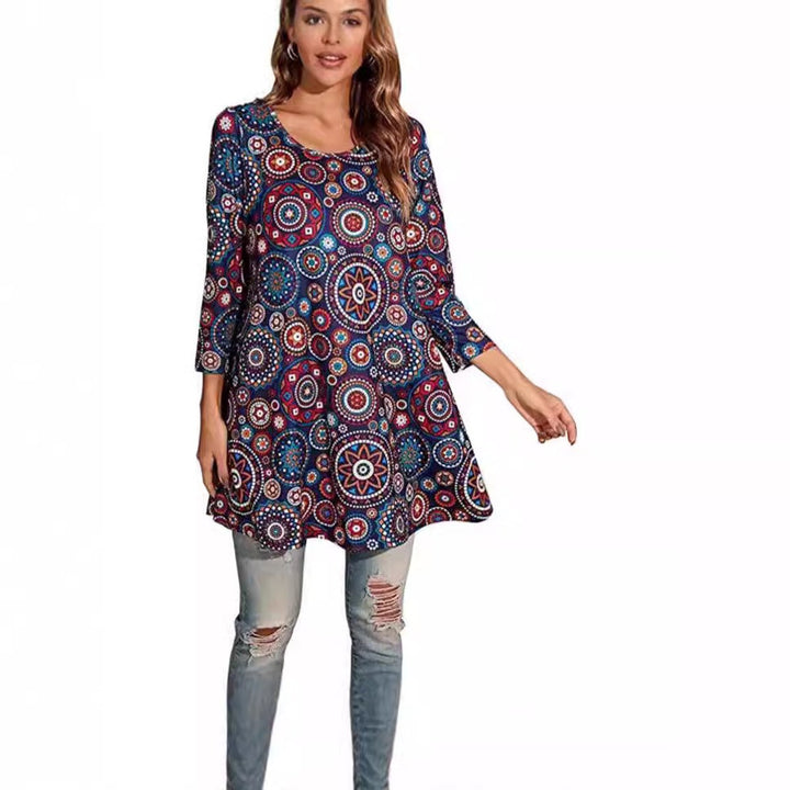 Elise | Leichtes A-Linien-Tunikashirt mit Mandala-Print