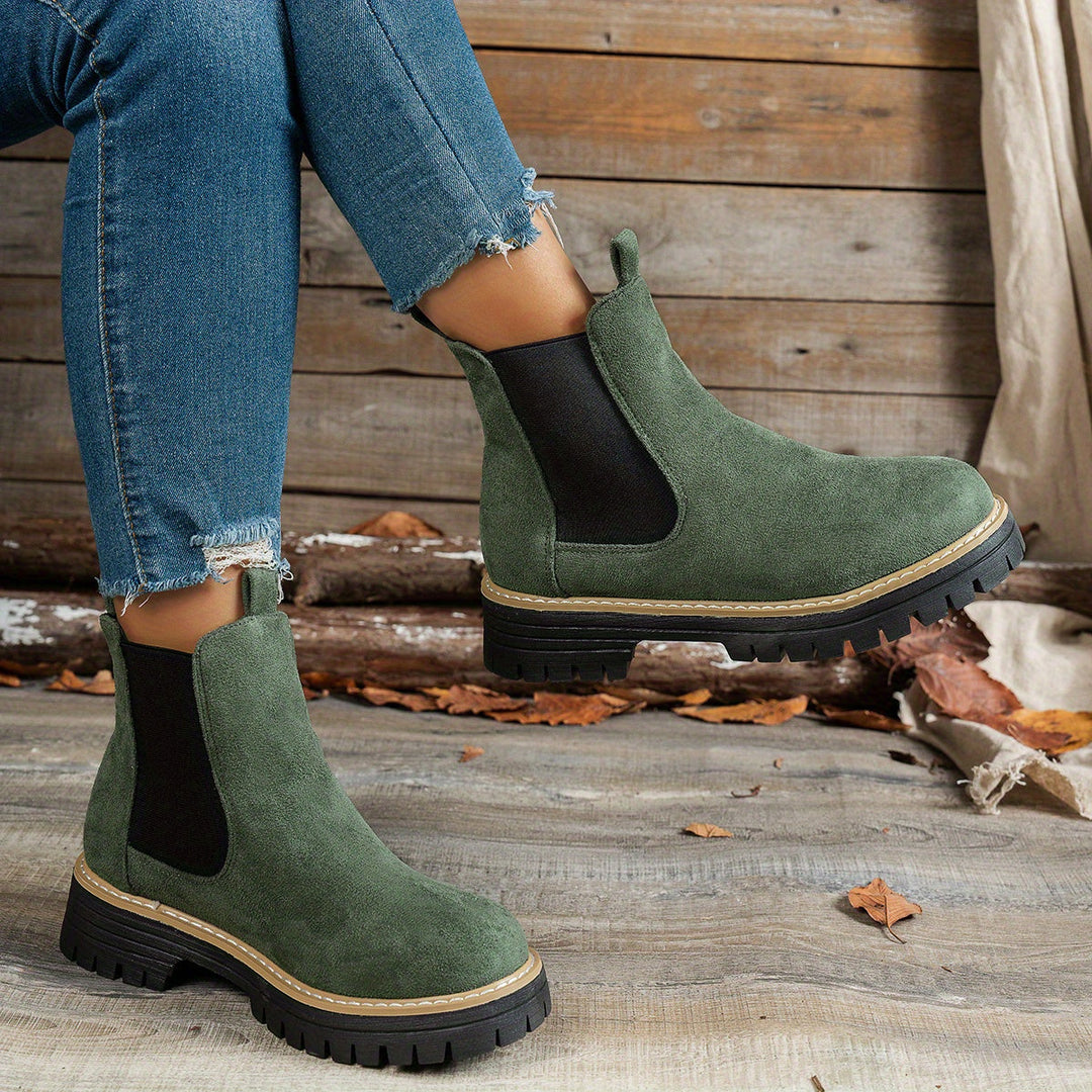 Olivia | Classic Chelsea Platform Ankle Boots