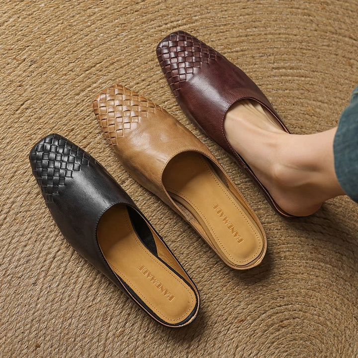 Grace | Mule eleganti e senza tempo in vera pelle intrecciata