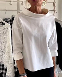 Isabella | Soft and Breathable Bateau Neck Drop Shoulder Top