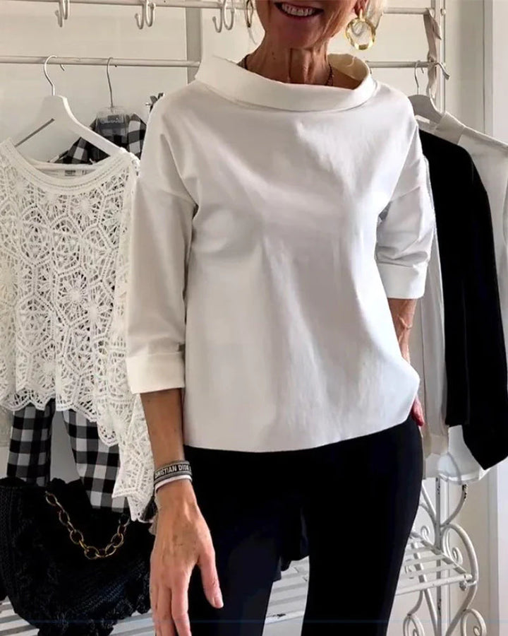 Alice | Elegant Bateau Neck Drop-Shoulder Top 4