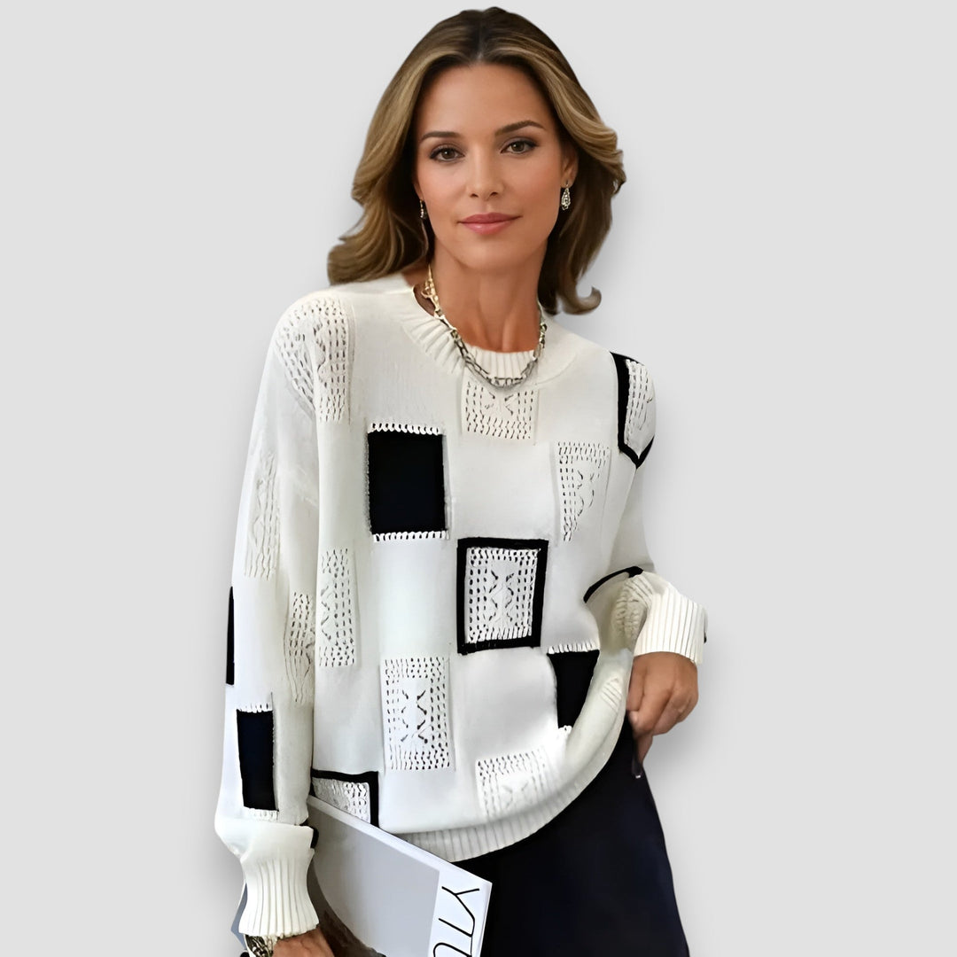 Alice | Elegant Squares Sweater 1