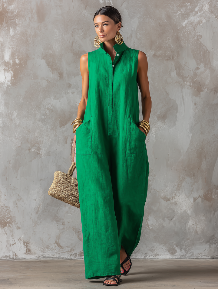 Amelia | Breathable And Relaxed Sleeveless Jumpsuit 0