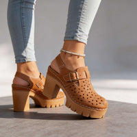 Lara | Elegant and Vintage Platform Block Heel Clogs