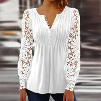 Julia | Stylish and Breathable Floral Henley Blouse