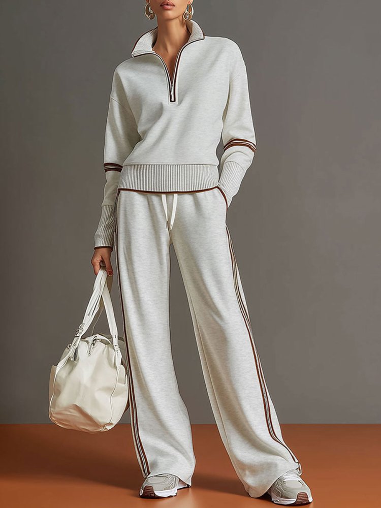 Angelika | Premium Lounge Set with Flowing Wide-Leg Trousers 7