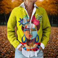 Camila | Artistic Printed And Cozy Knit Cardigan