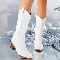 Evelina | Timeless and Vintage Block Heel Cowboy Boots