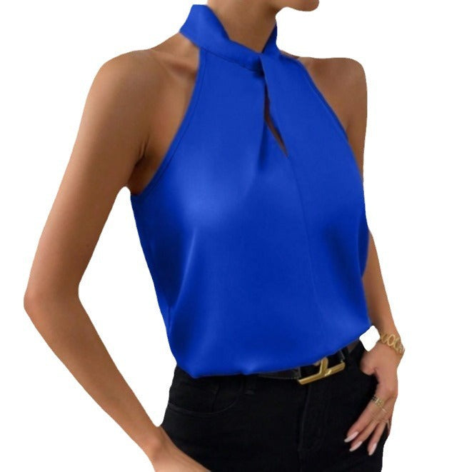 Anya | Sophisticated Silk Knot Neck Top 1