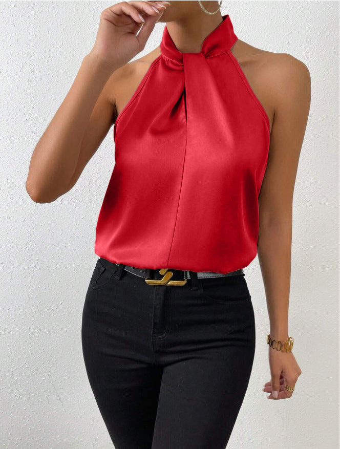 Anya | Sophisticated Silk Knot Neck Top 12