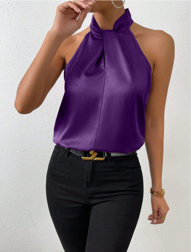 Anya | Sophisticated Silk Knot Neck Top 15