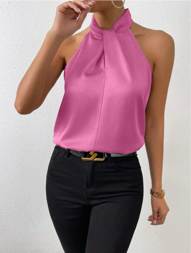Anya | Sophisticated Silk Knot Neck Top 18