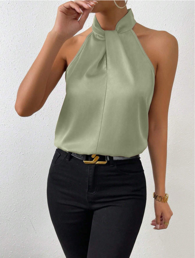 Anya | Sophisticated Silk Knot Neck Top 20