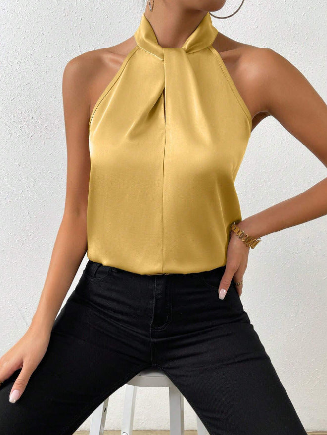 Anya | Sophisticated Silk Knot Neck Top 7