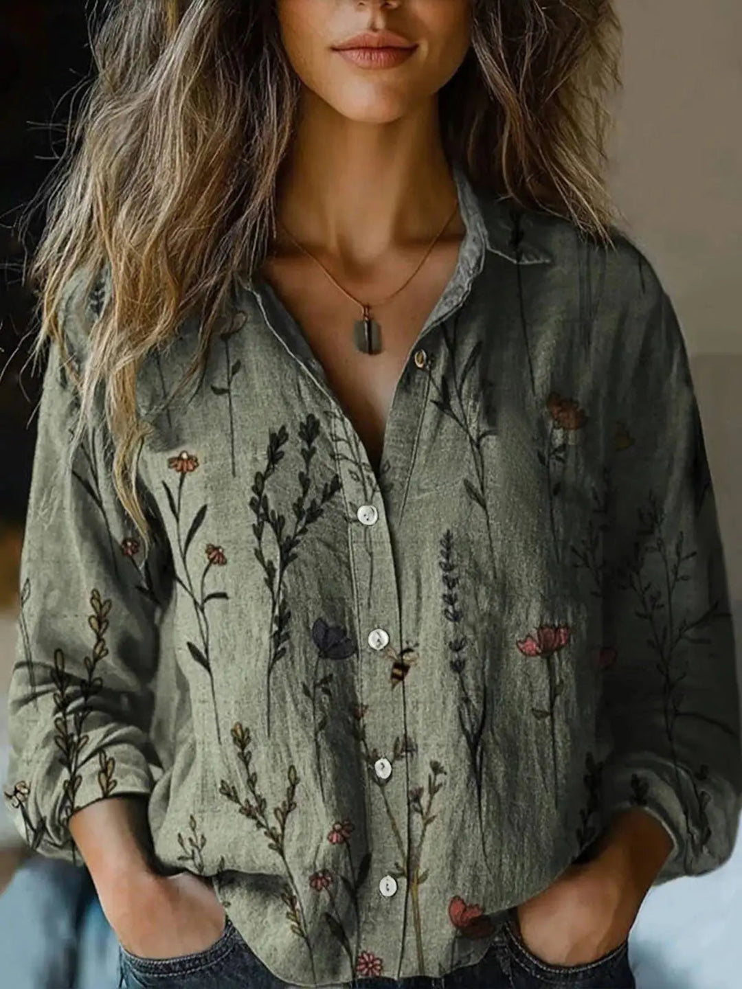 Eleanor | Relaxed and Vintage Botanical Printed Shirt