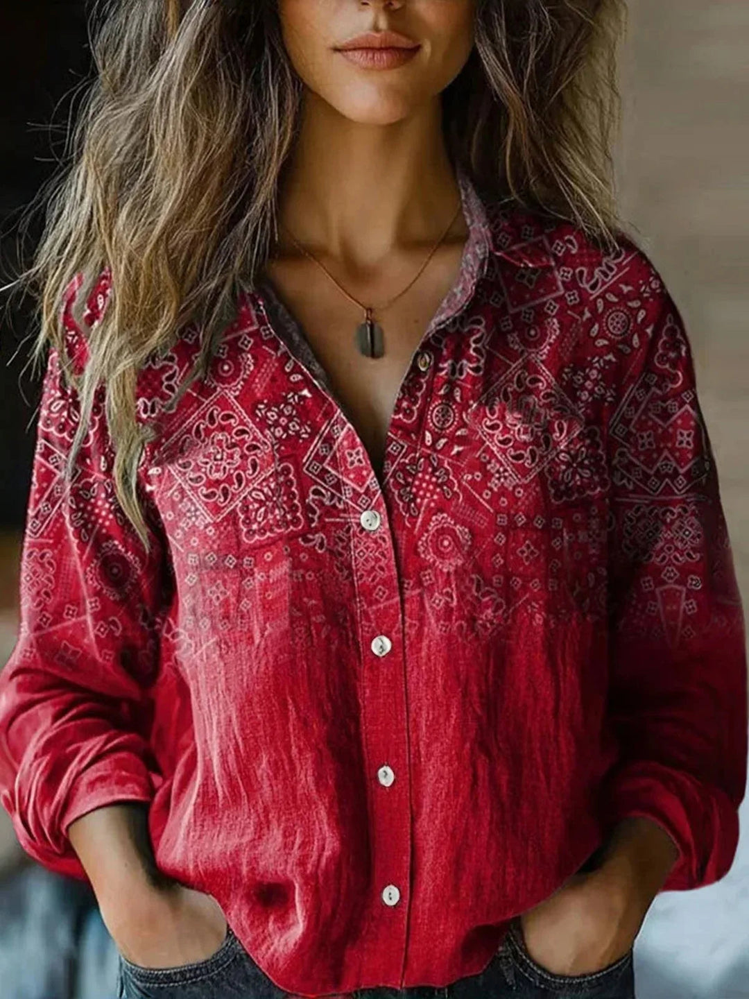 Eleanor | Relaxed and Vintage Botanical Printed Shirt