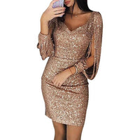 Aurora | Dazzling Sequin Deep V-Neck Homecoming Dress