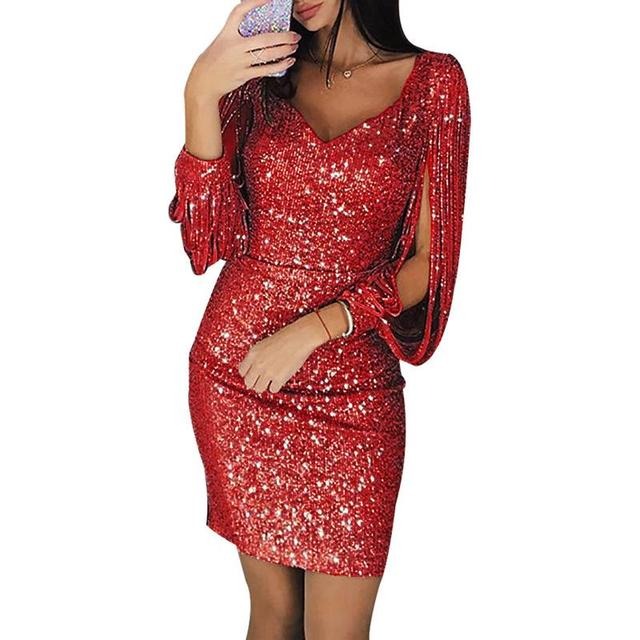 Calista | Sparkling Sequin V-Neck Homecoming Dress 1