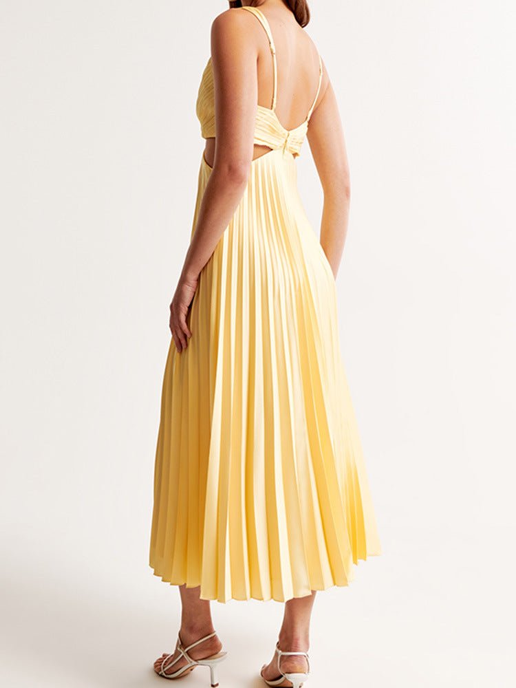 Charlotte | Chic Pleated Cut-Out Maxi Dress 3