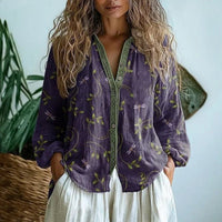 Maya | Refined Artisan Linen Bohemian Blouse