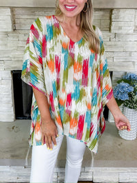 Audrey | Comfortable And Lightweight Abstract Print Tunic Top