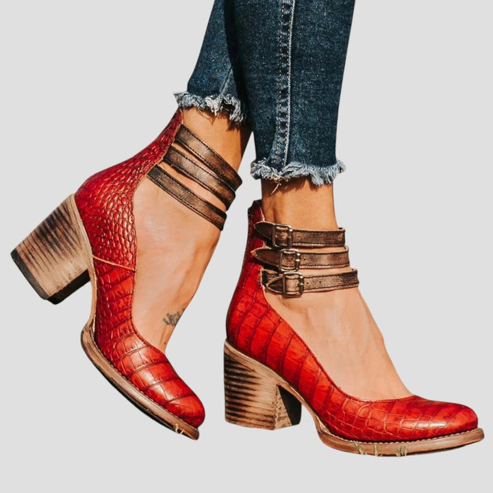 Christine | Double Strap Block Heel Comfortable Boots 5