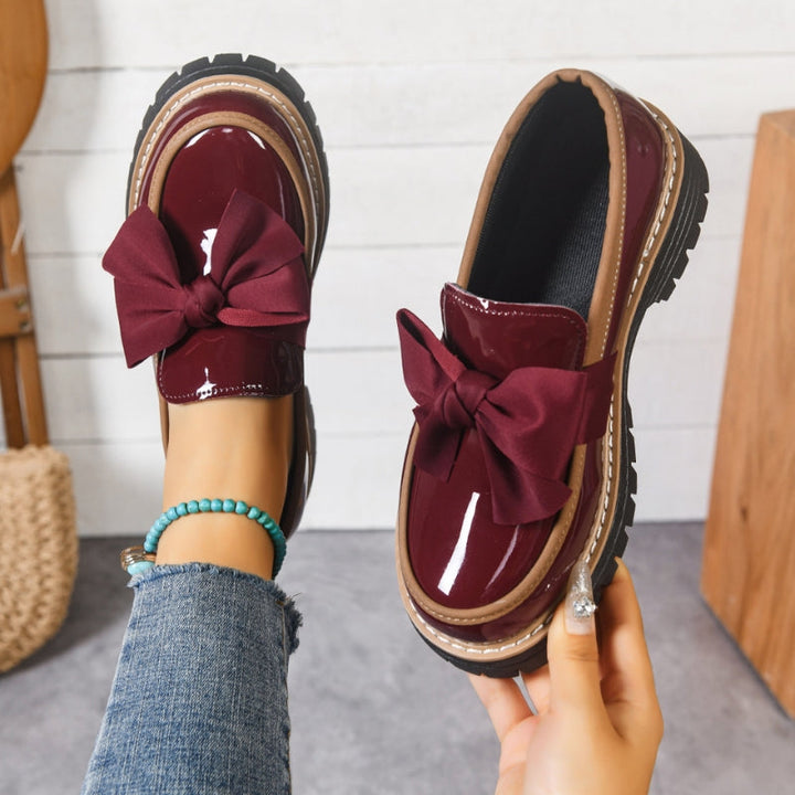 Christine | Glossy Patent Statement Bow Loafers 2
