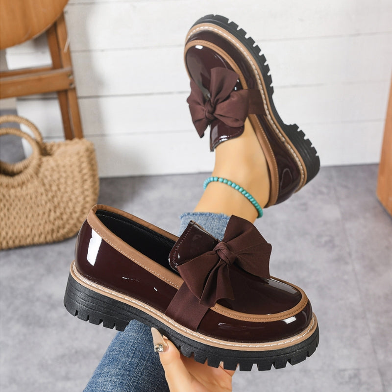 Christine | Glossy Patent Statement Bow Loafers 4
