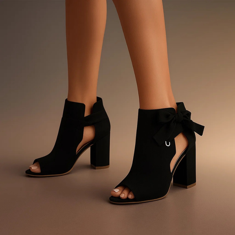 Clara | Elegant Peep-Toe Heeled Sandals for Women – Stylish Bow Detail &amp; Comfortable Fit 3