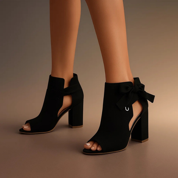 Clara | Elegant Peep-Toe Heeled Sandals for Women – Stylish Bow Detail &amp; Comfortable Fit 3