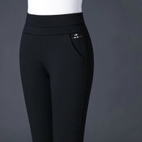 Pantalon ajusté raffiné en tissu stretch