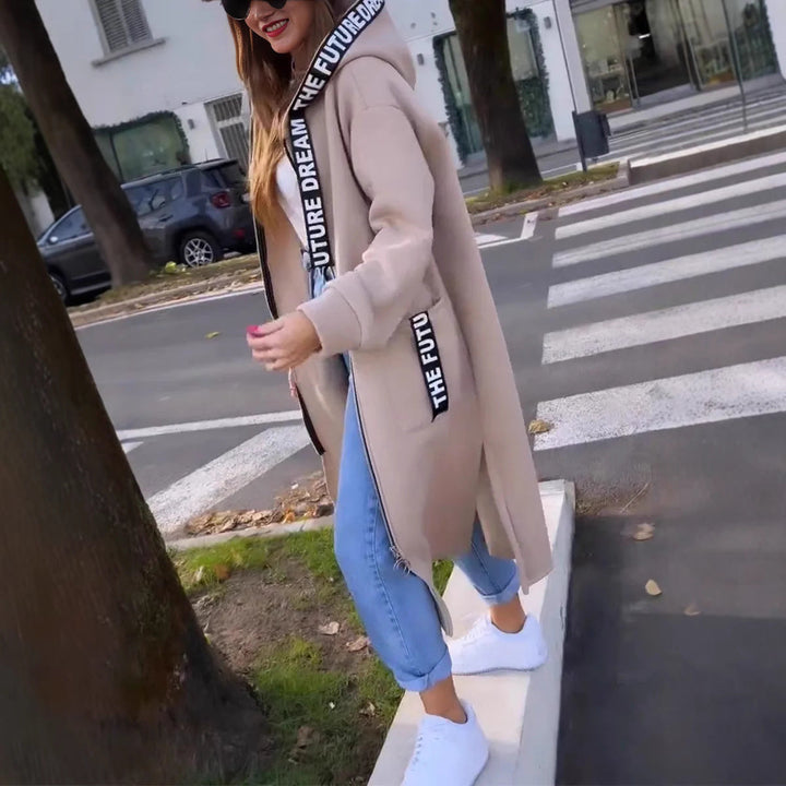 Daisy | Long sweat coat with hood 6