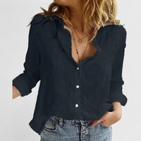 Celina | Refined and Breathable Ruffled Button Down Linen Shirt