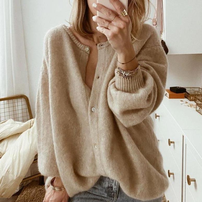 Drune | Beige button-front vest, knitted vest, knitwear for women 0