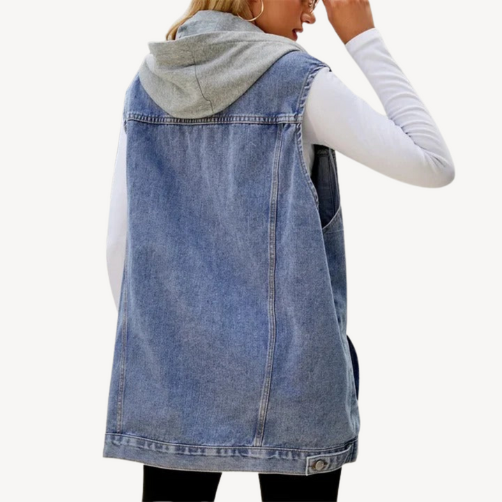 Drune | Denim Hoodie Vest for Women 1