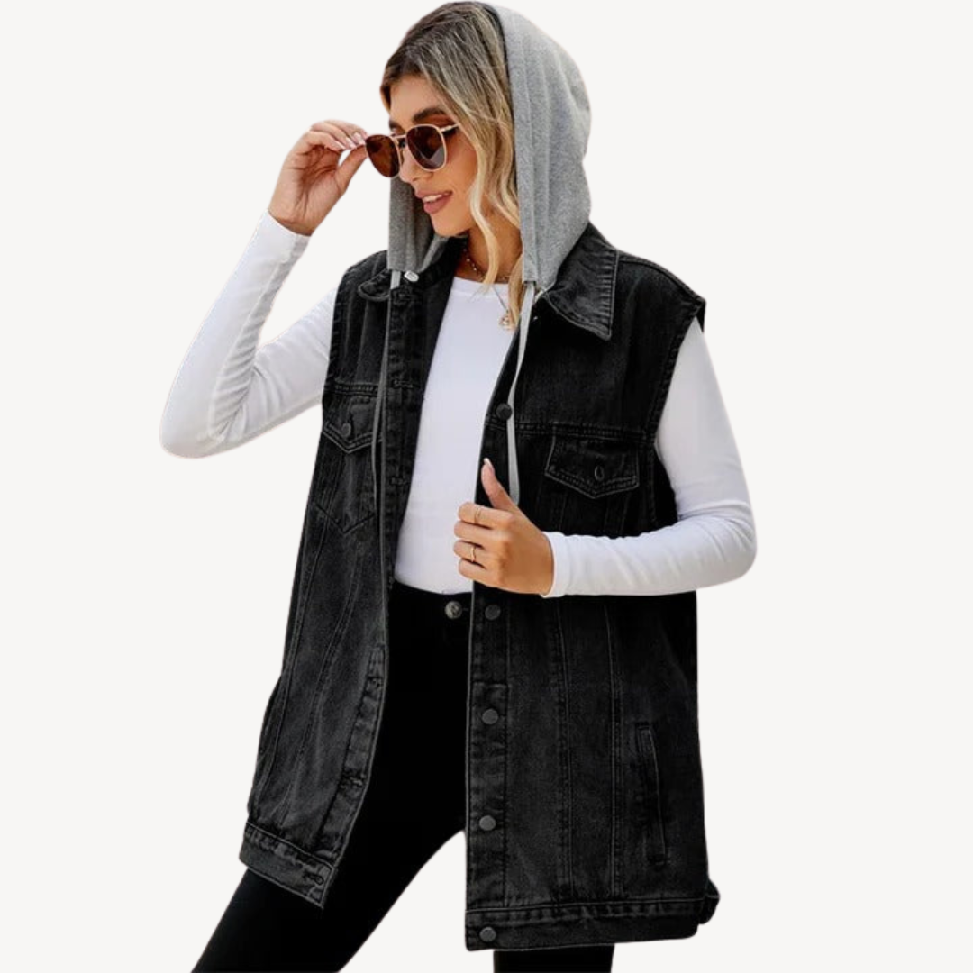 Drune | Denim Hoodie Vest for Women 2