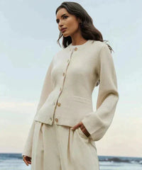 Hazel | Stylish and Comfortable Wool Blend Knitted Cardigan