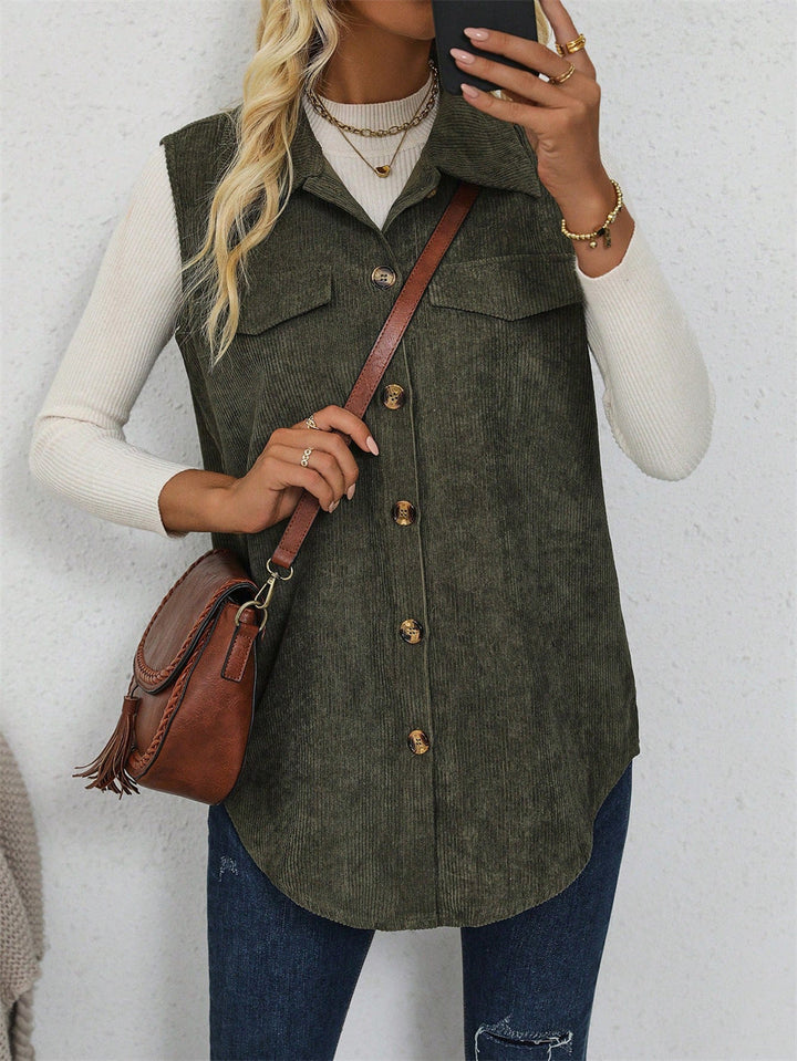 Drune | Vest Shirt Soft ribbed texture Loose fit Buttons and chest pockets 0