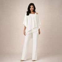 Chloe | Elegant Off-Shoulder Wide-Leg Woman Summer Set