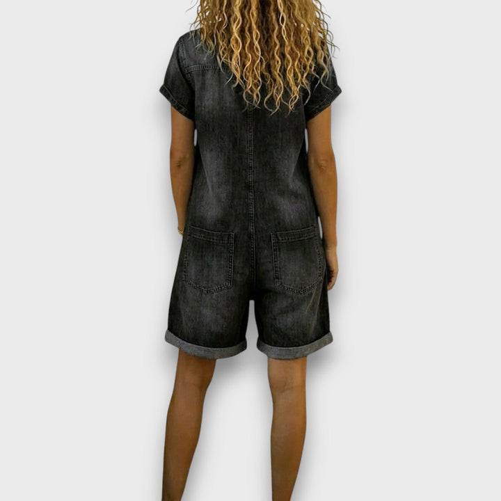 Elena | Vintage Style Denim-Look Jumpsuit 3