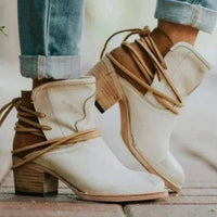 Jessika | Elehant Lace Up Ankle Cowboy Boots