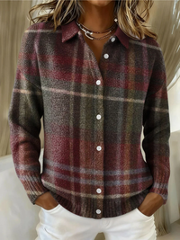 Jessica | Classic And Cozy Checked Knit Cardigan