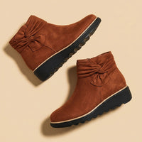 Klaudia | Stylish And Elegant Suede Bow Boots