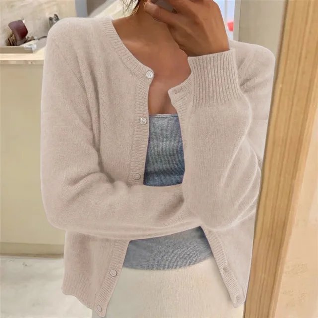 Emma | Women's Button Front Cardigan Cropped Relaxed Fit 2