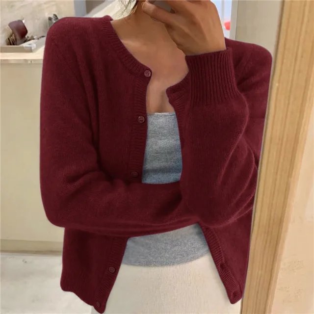 Emma | Women's Button Front Cardigan Cropped Relaxed Fit 6